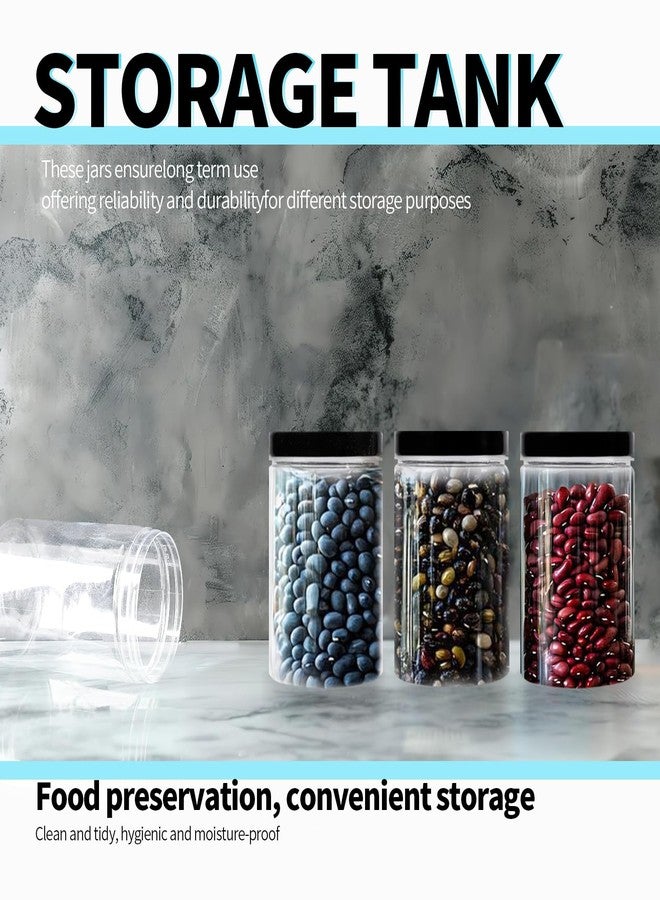 BUWUSMU 12 pcs 22 oz Plastic Jars with Lids, Wide Mouth Large Storage Containers, Clear Mason Jars Bulk for Home Food Candy Organizing Kitchen - Image 4